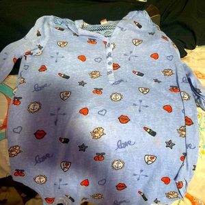 Blue light wear long sleeve shirt with cutedesigns